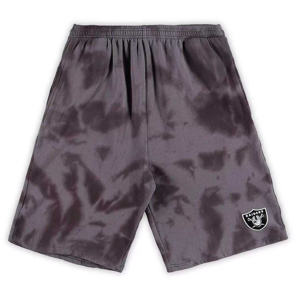 Men's Charcoal Las Vegas Raiders Big & Tall Tie-Dye Shorts, Size: XLT, Lvr Charco Product Image