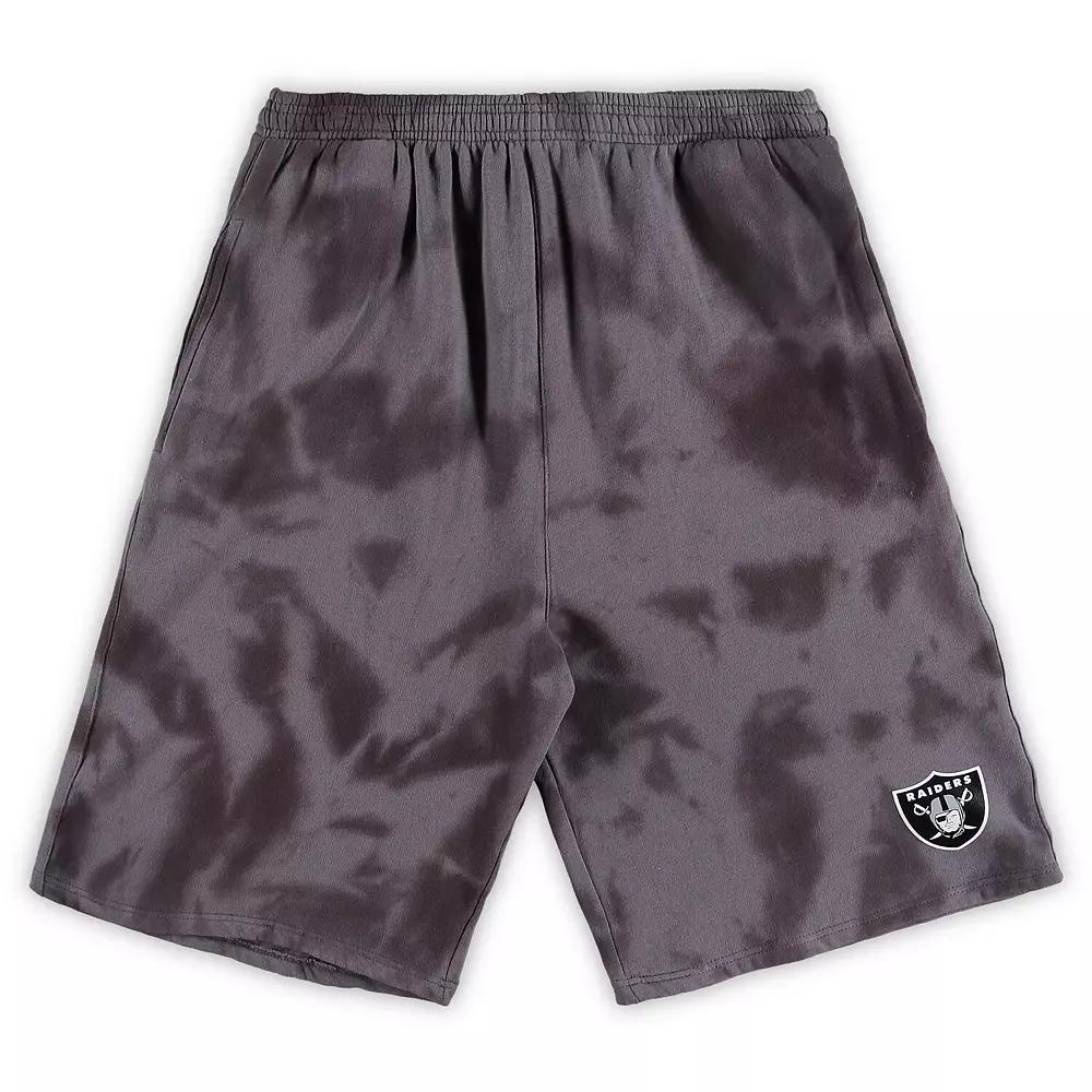 Men's Charcoal Las Vegas Raiders Big & Tall Tie-Dye Shorts, Size: XLT, Lvr Charco Product Image