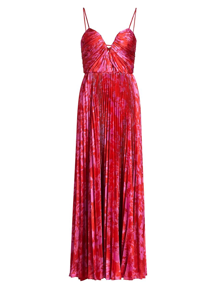Womens Suzette Abstract Satin Maxi Dress Product Image