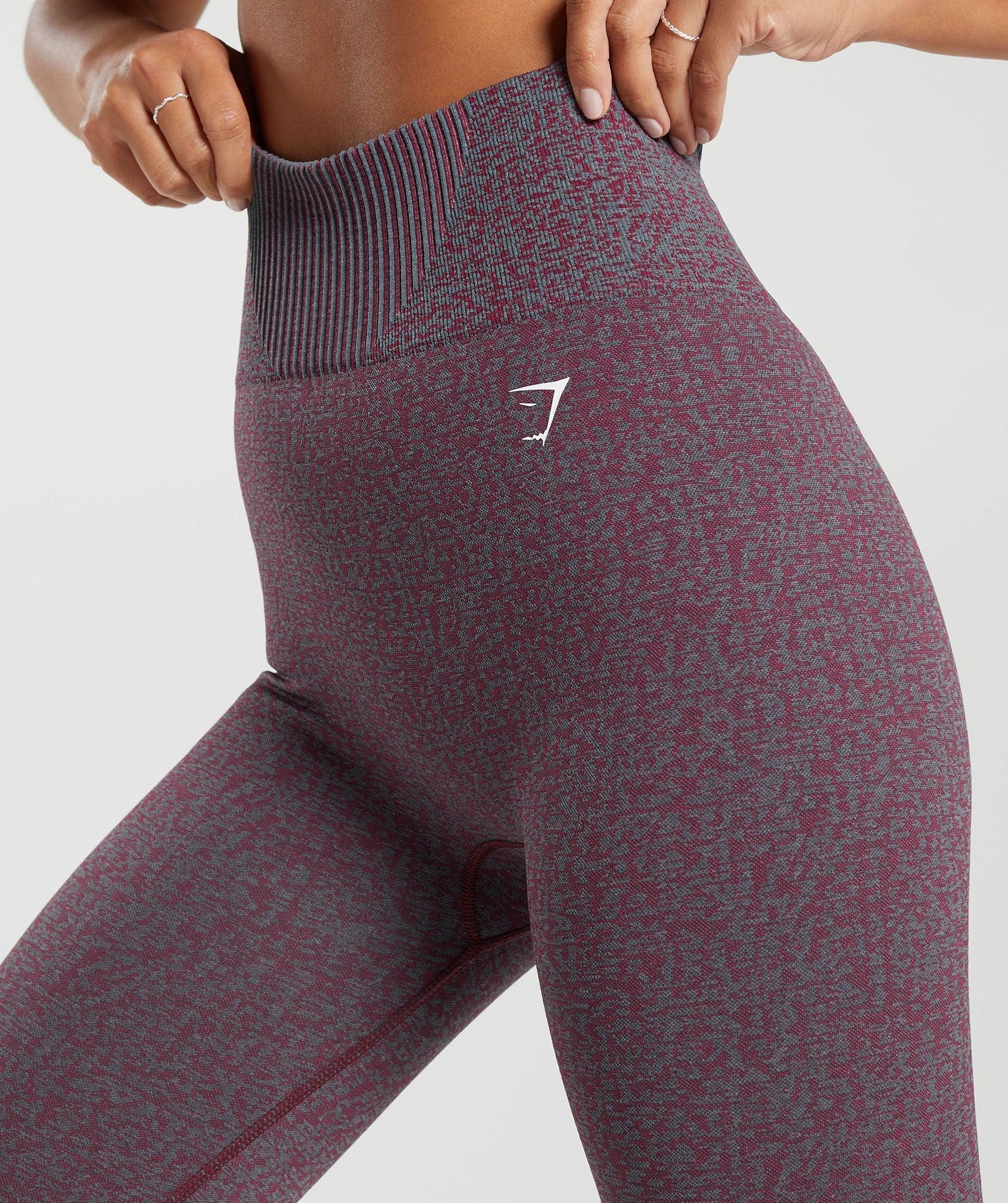 Gymshark Marl Seamless Leggings - Plum Pink Marl/Dark Grey Marl/Plum Pink Female Product Image