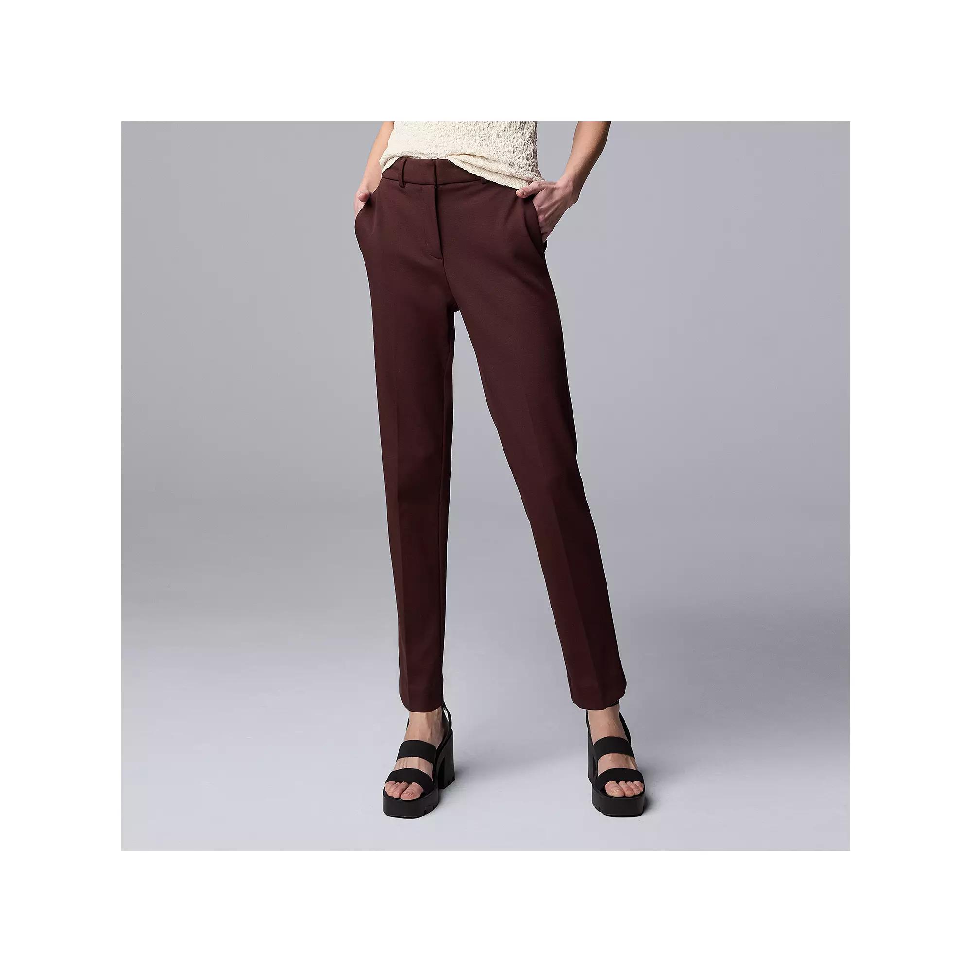 Women's Simply Vera Vera Wang Stretch Knit High Rise Ankle Trouser Pants,  Product Image