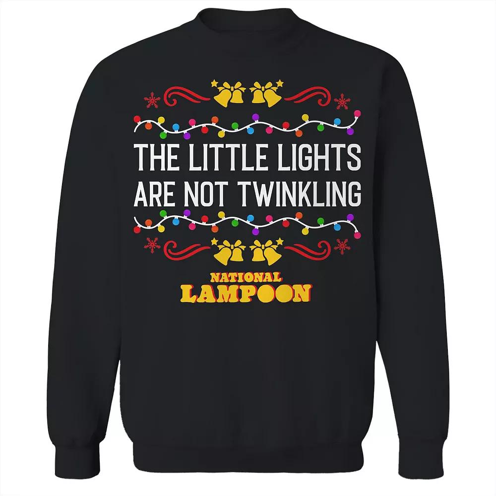 Men's Little Lights National Lampoon's Christmas Vacation Graphic Fleece Crew Sweatshirt, Size: Medium, Black Product Image
