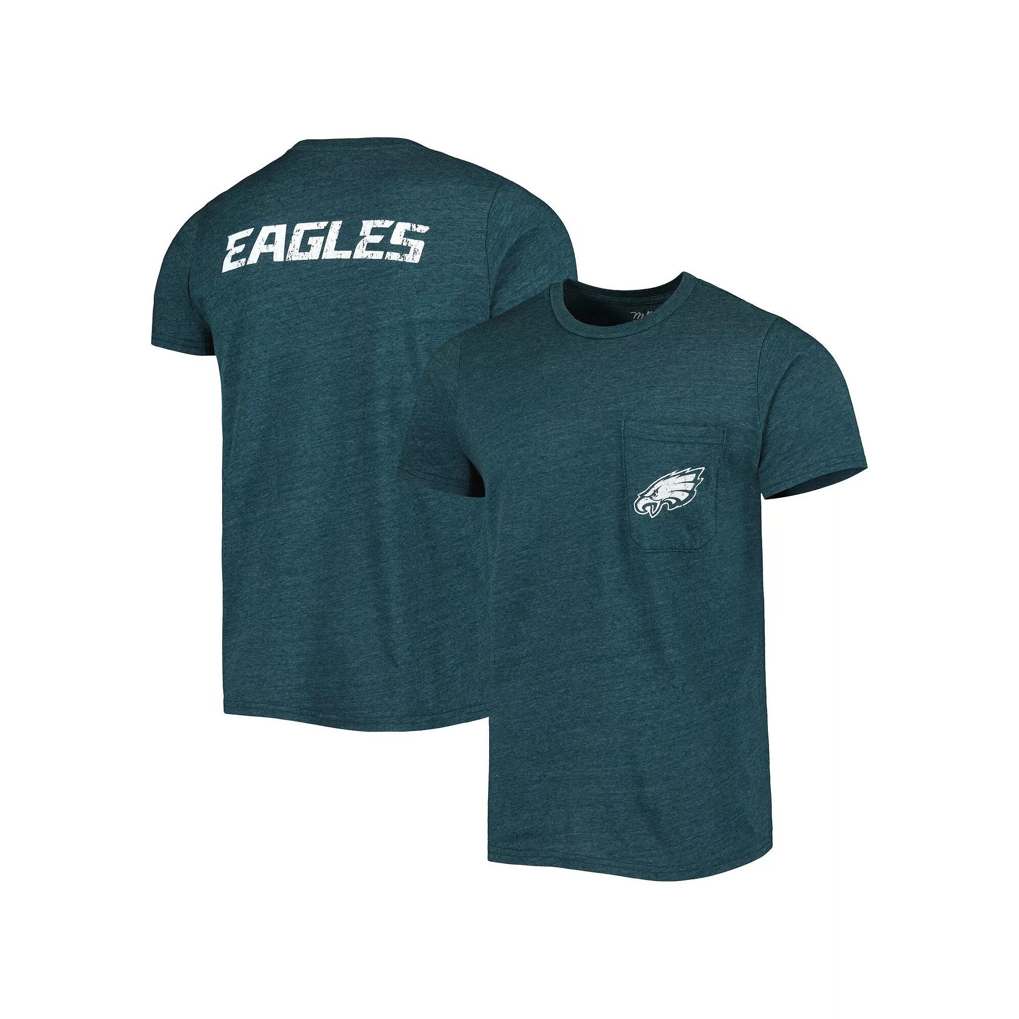 Men's Majestic Threads Midnight Green Philadelphia Eagles Tri-Blend Pocket T-Shirt,  Product Image