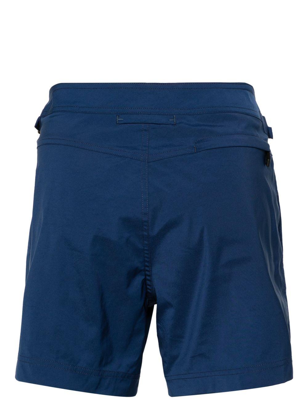 logo-buckle compact-poplin swim shorts Product Image