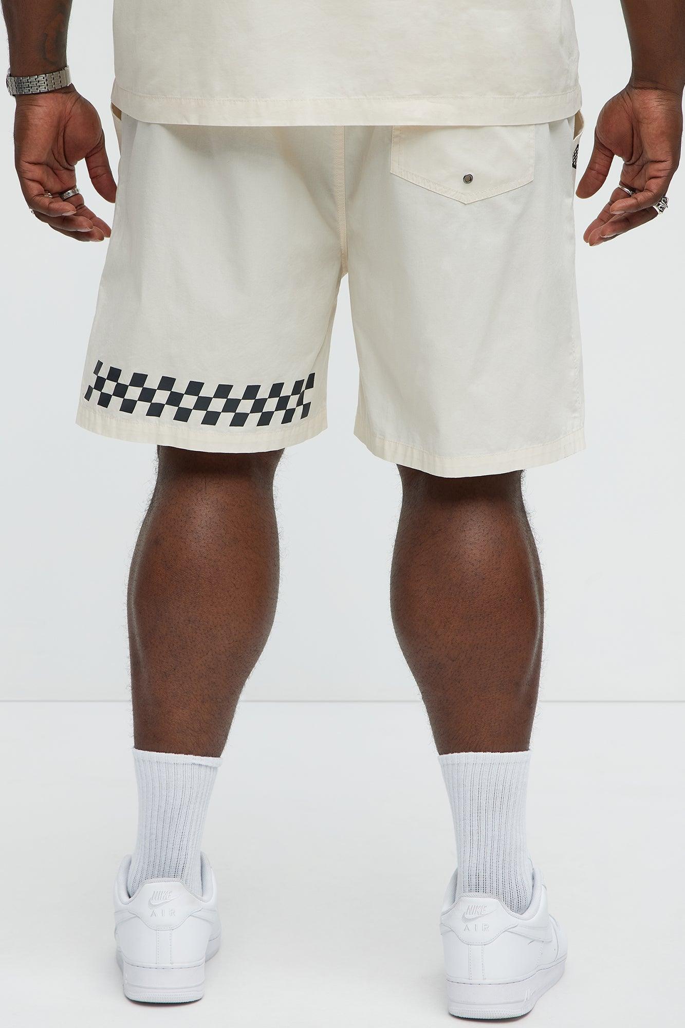 Racing Club Relaxed Drawstring Shorts - Cream Product Image