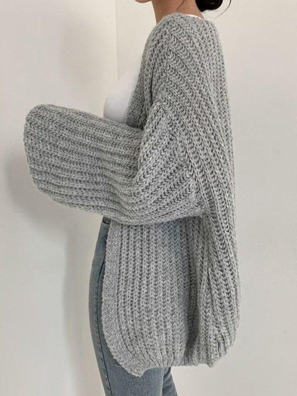 Open Front Long Sleeve Knit Cardigan Product Image
