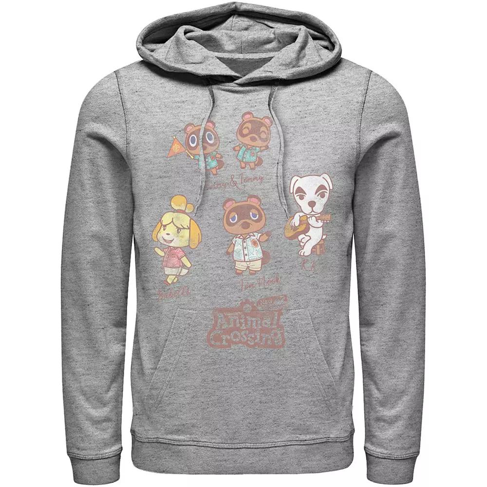 Men's Nintendo Character Textbook Group Shot Text Hoodie,  Product Image