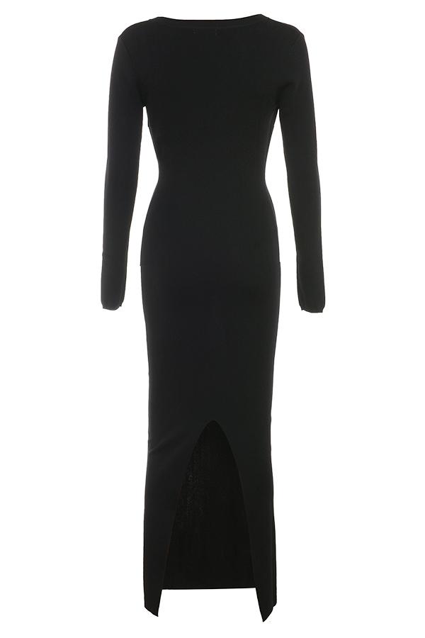 Keeya  black knit maxi dress Product Image