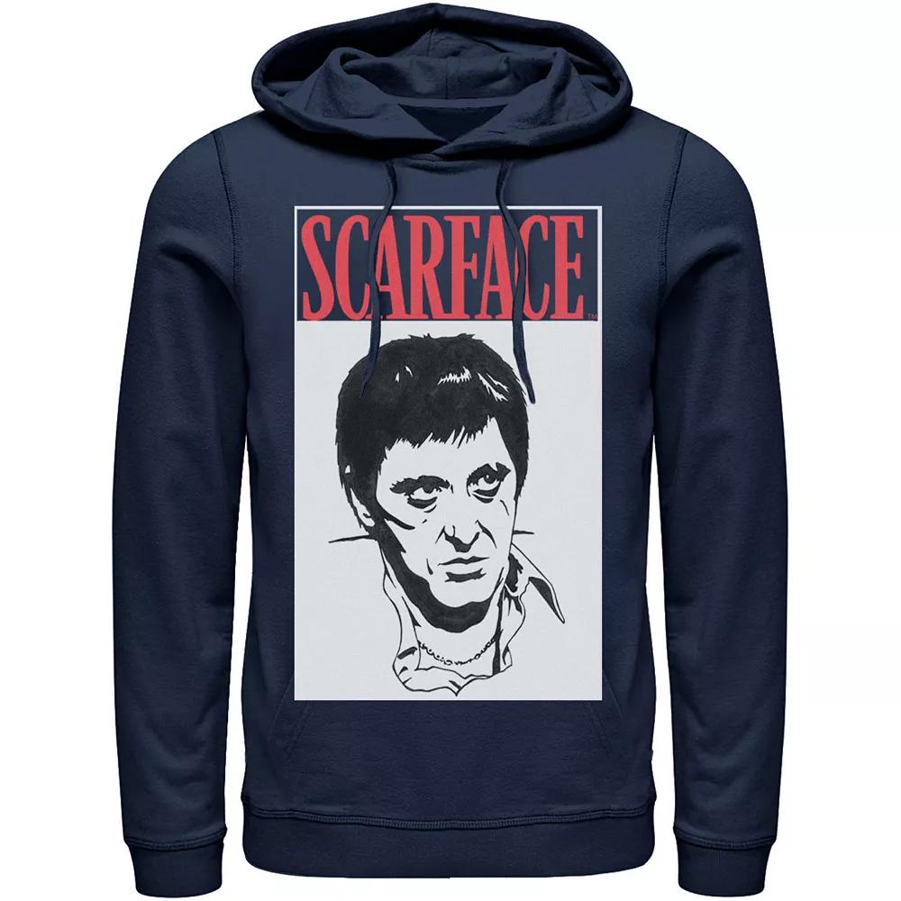 Men's Scar Face Scare Big Face Hoodie, Size: XXL, Blue Product Image