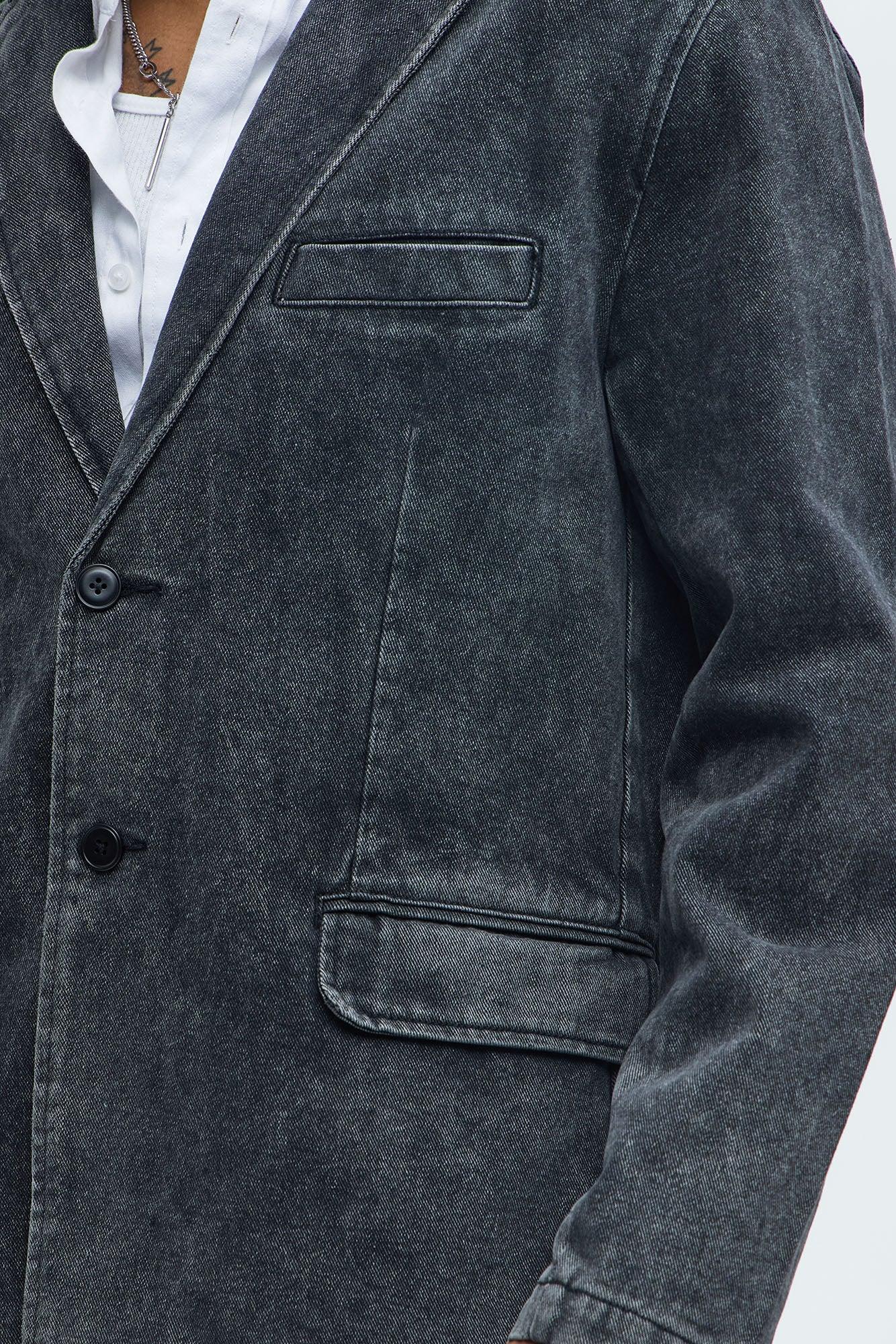 Belle Denim Blazer - Black Wash Product Image