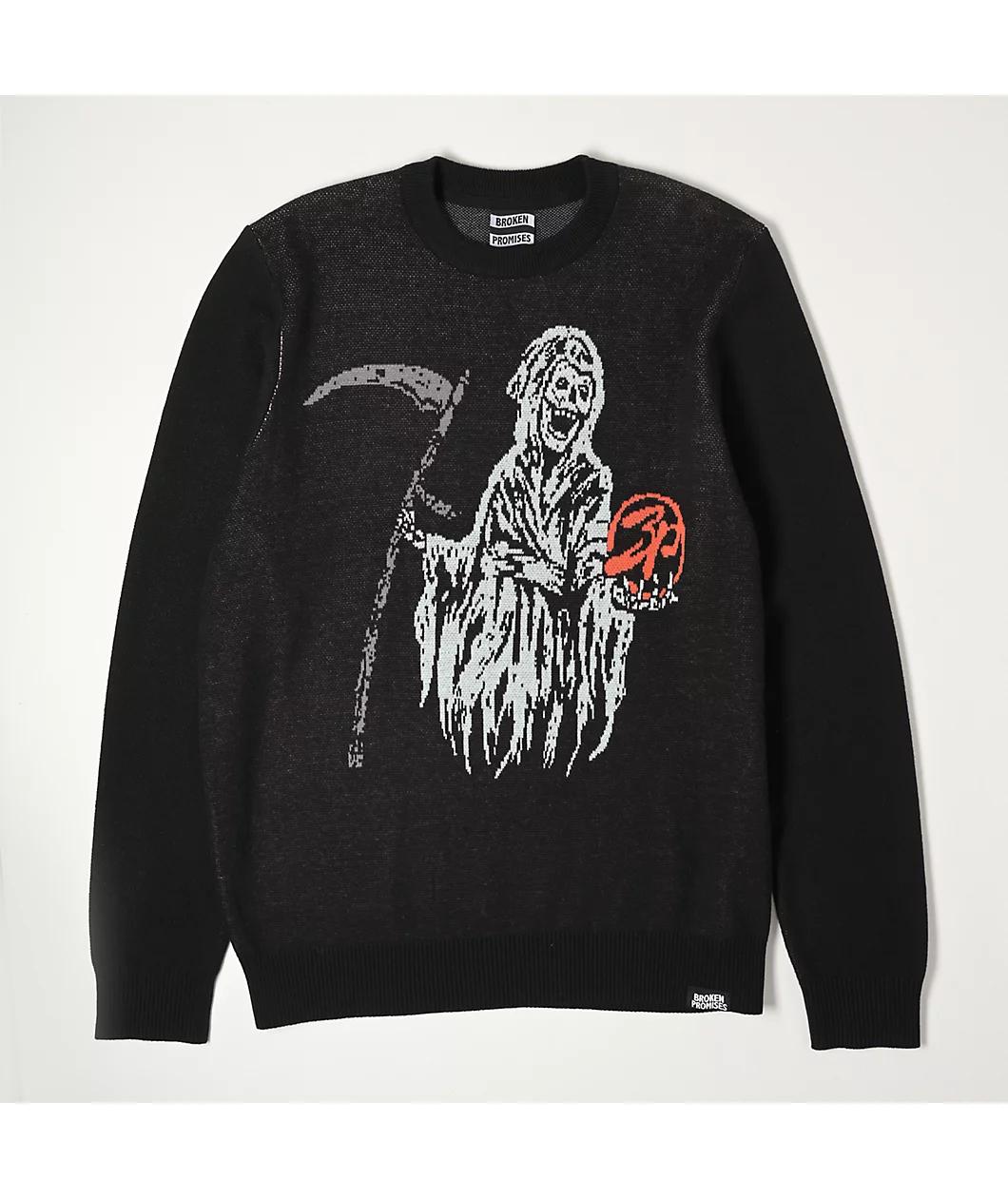 Broken Promises Handout Black Sweater Product Image