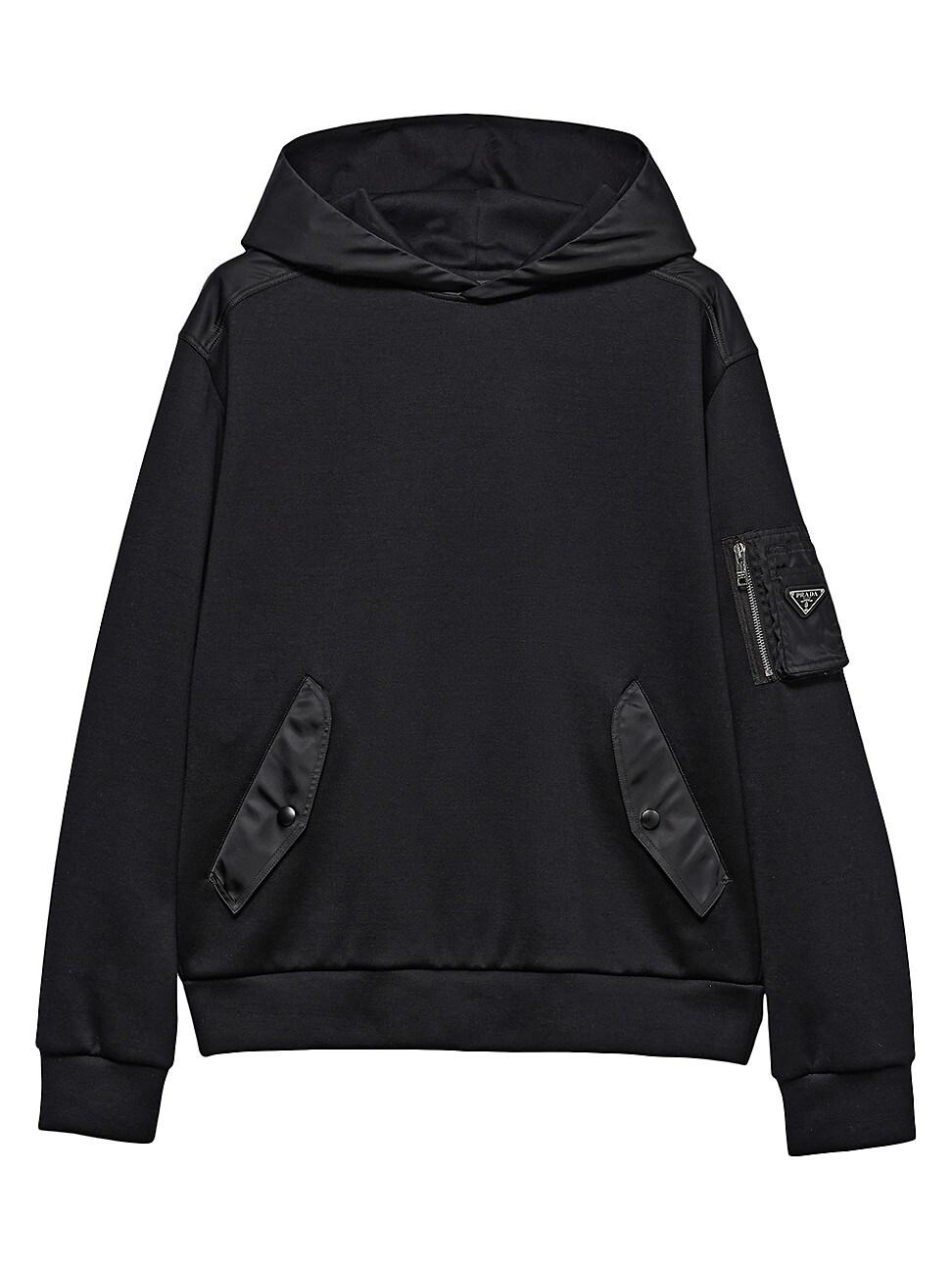 Mens Cotton Fleece and Re-Nylon Hoodie Product Image