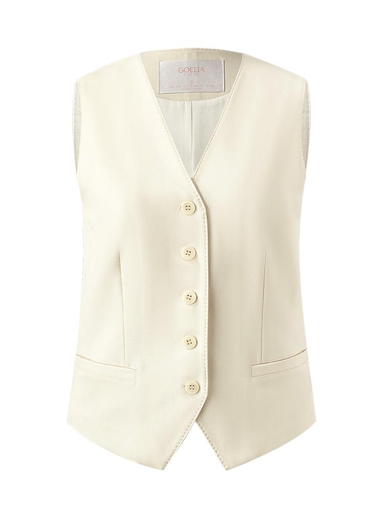 Worsted Wool Single-Breasted Women Vest Product Image