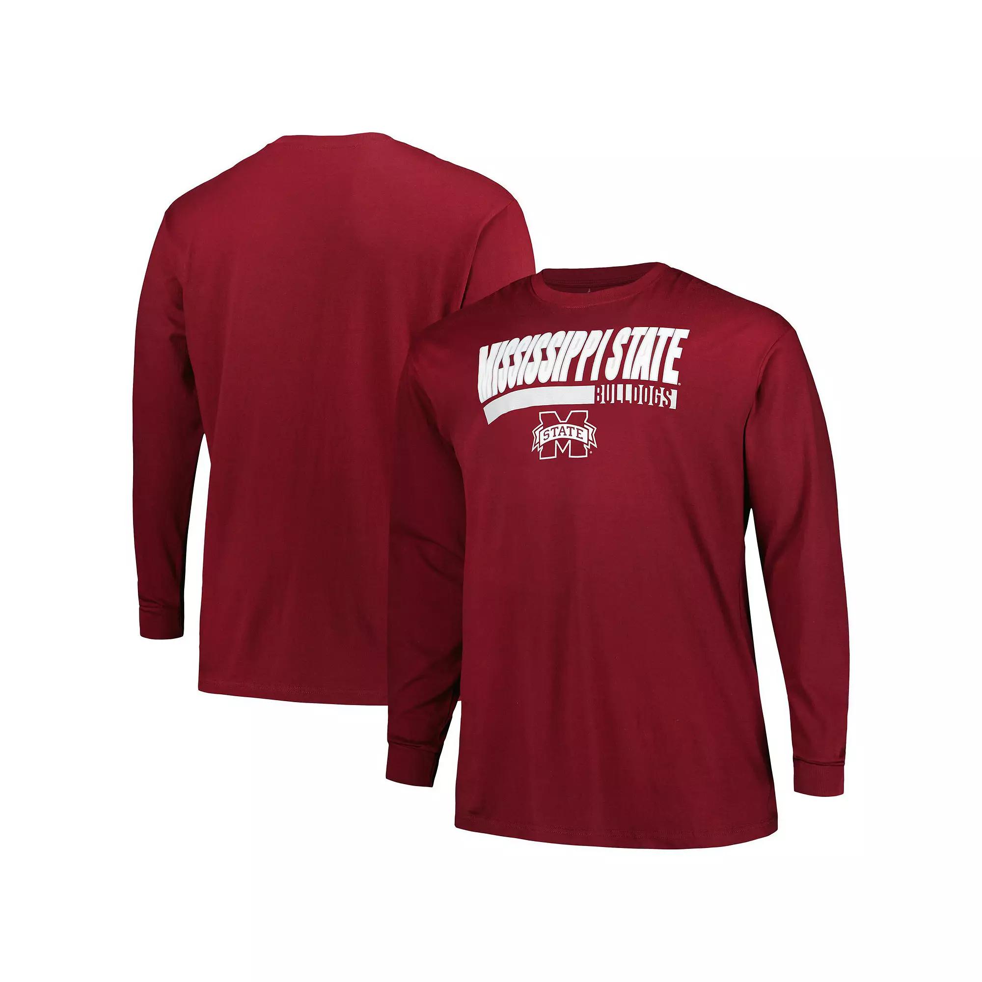 Men's Profile Maroon Mississippi State Bulldogs Big & Tall Two-Hit Long Sleeve T-Shirt,  Product Image