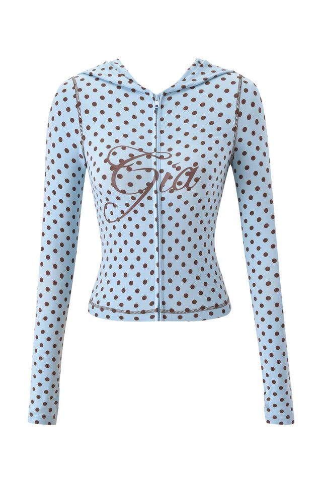 BLARE HOODIE - BLUE POLKA DOT Product Image