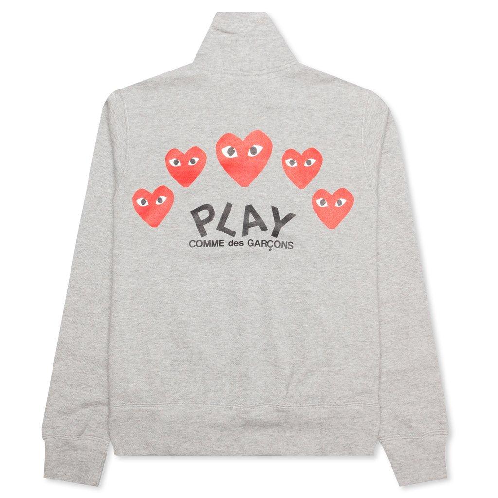 Women's Multi Heart Zip Sweatshirt - Grey Female Product Image