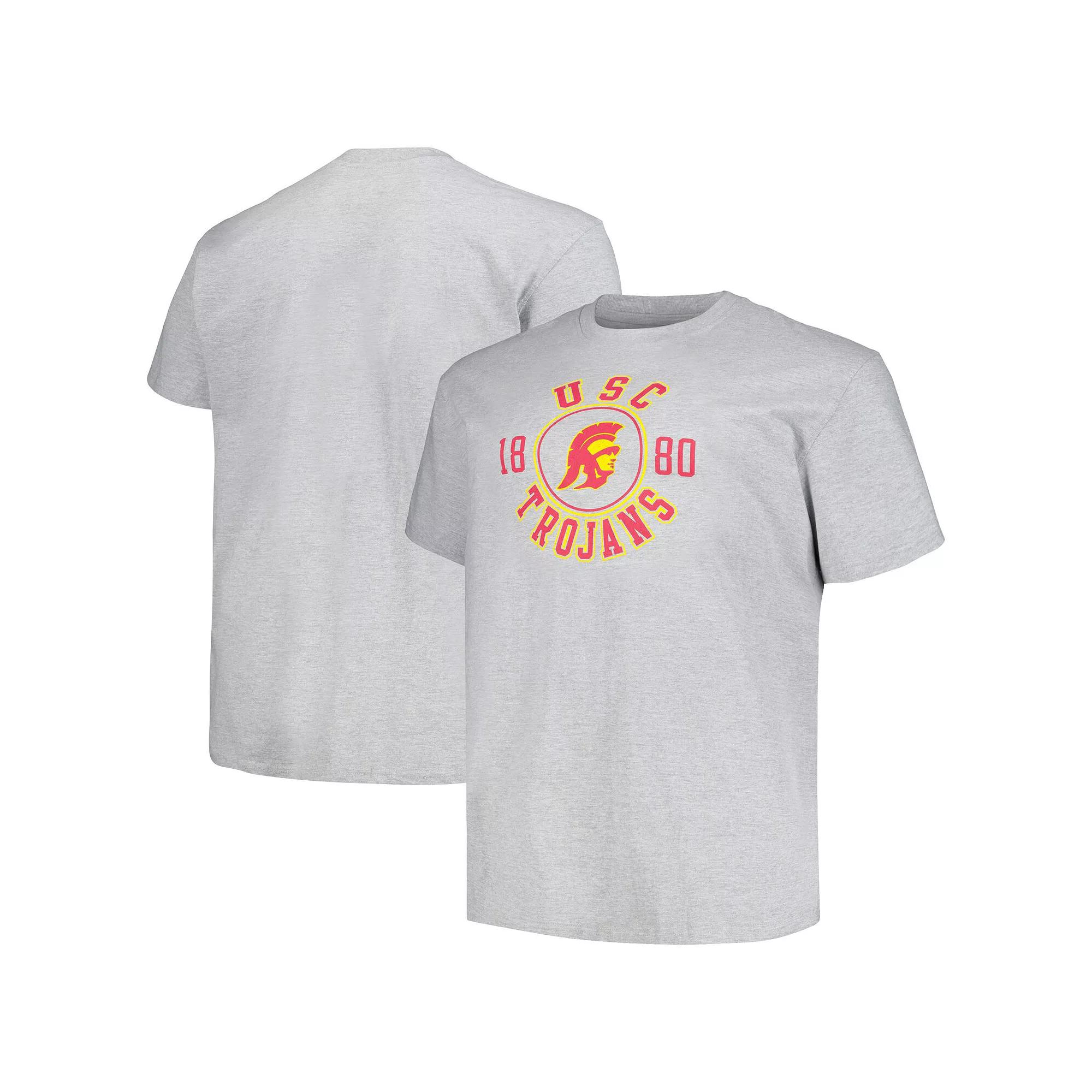 Men's Champion Heather Gray USC Trojans Big & Tall Circle Logo T-Shirt, Size: XLT, Grey Product Image