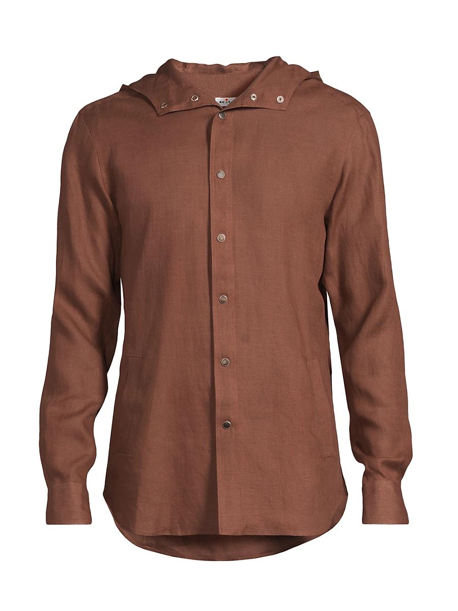 Mens Mariano Hooded Linen Shirt Product Image