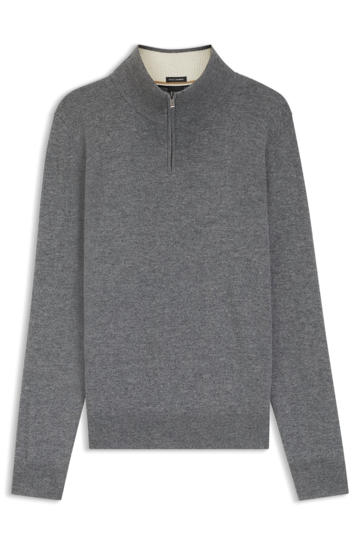 Wool-cashmere sweater with zip neck Product Image