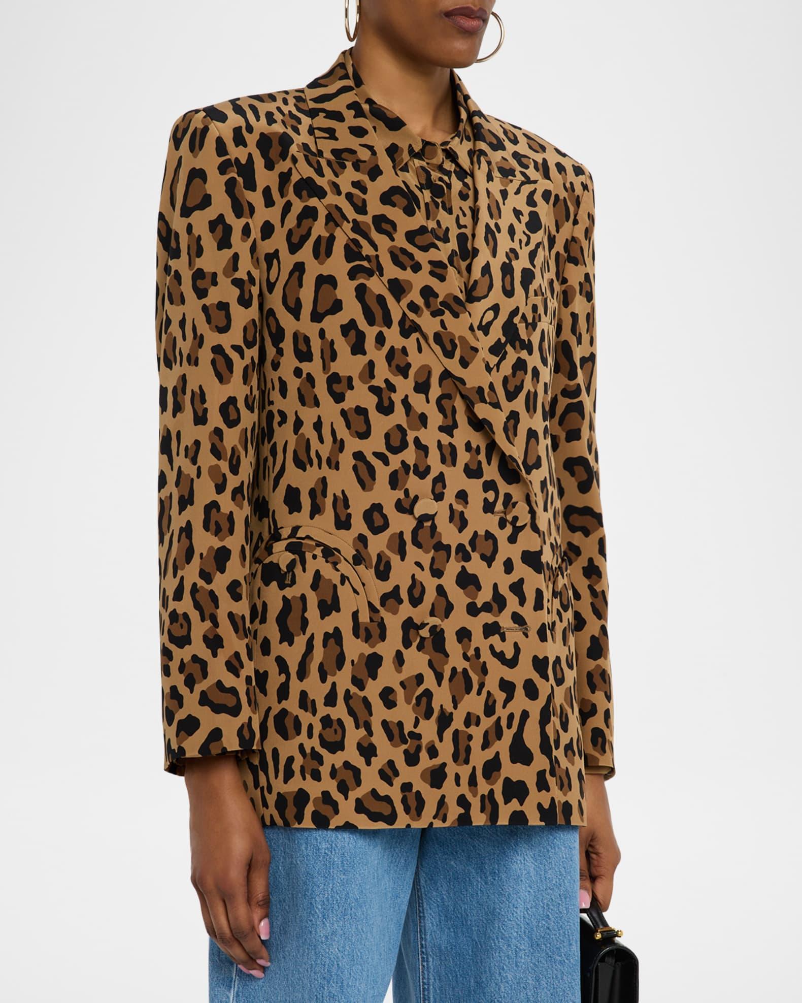Simba Leopard-Print Double-Breasted Blazer Product Image
