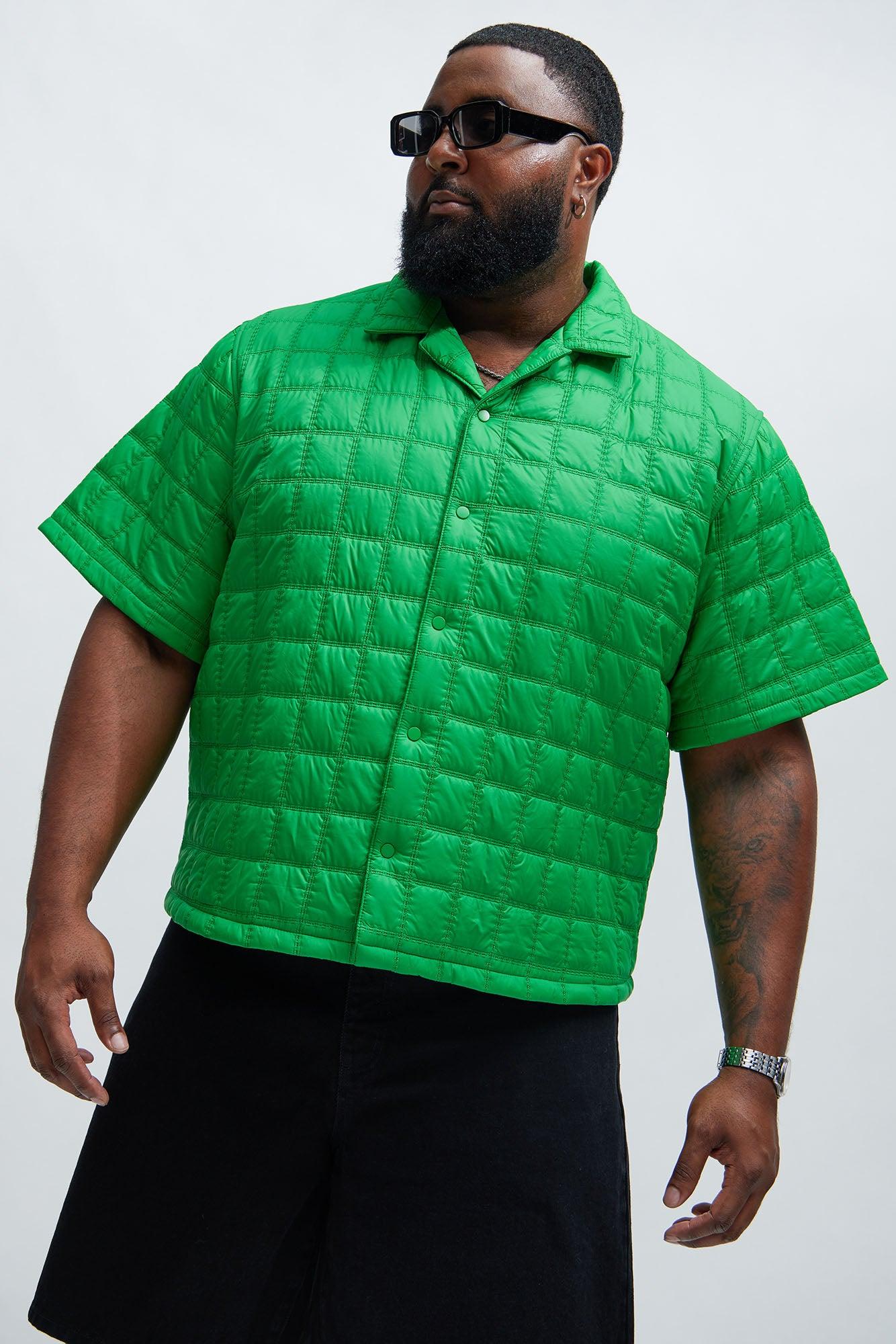 Othello Quilted Nylon Shirt - Green Product Image
