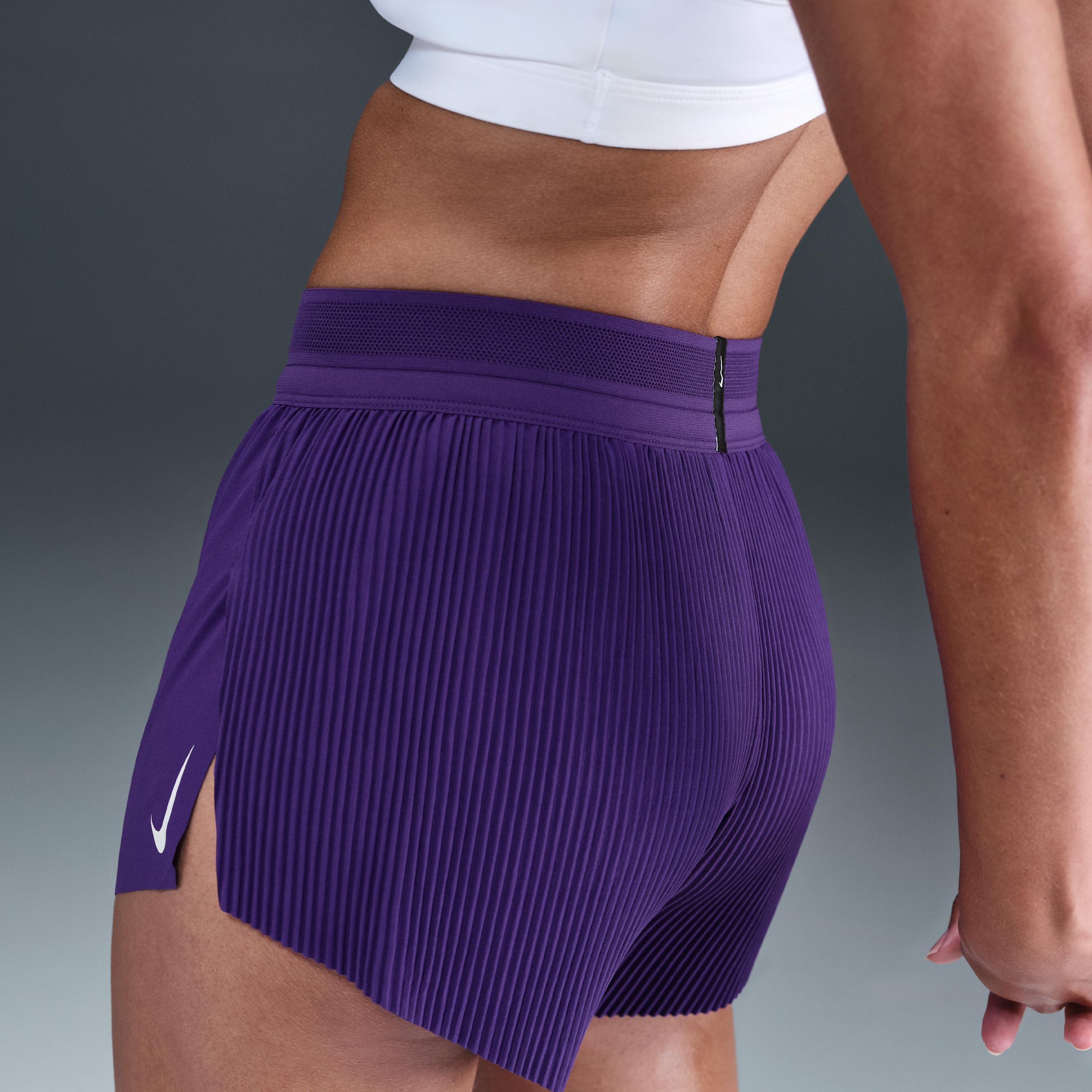 Nike Womens AeroSwift Dri-FIT ADV Mid-Rise 3 Brief-Lined Running Shorts | FN2328-547 Product Image