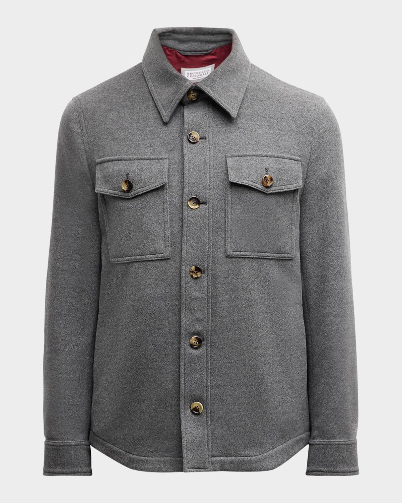 Men's Cashmere Western Shirt Jacket Product Image