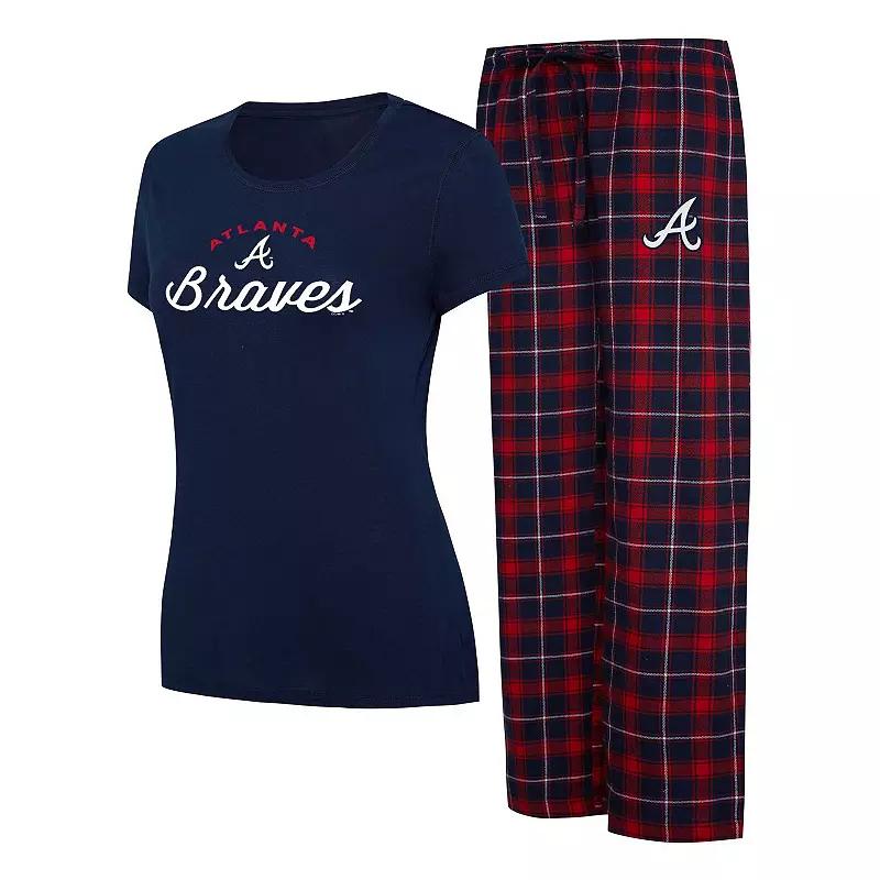 Women's Concepts Sport Navy/Red New England Patriots Arctic T-Shirt & Flannel Pants Sleep Set, Size: XL, Blue Product Image