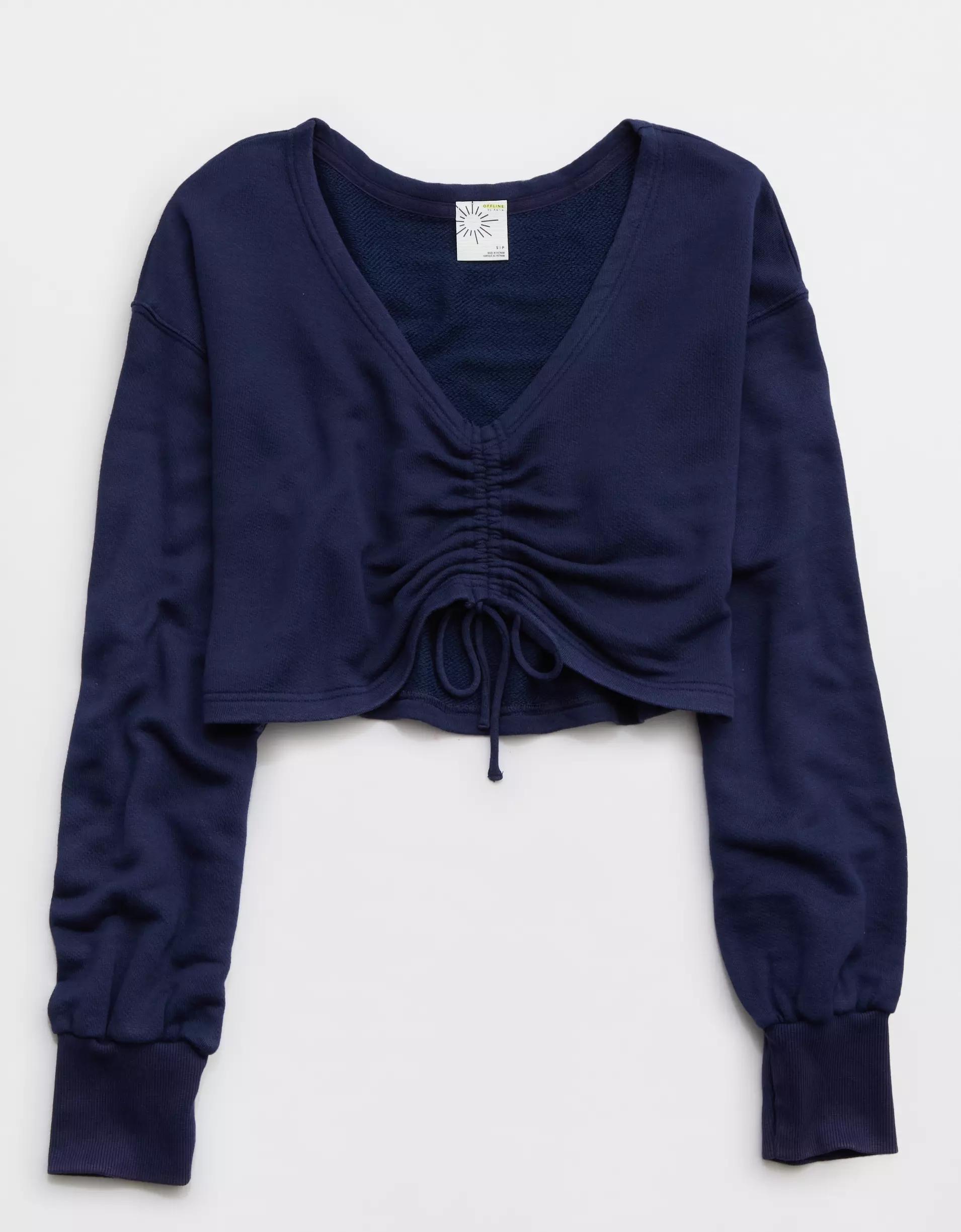 OFFLINE By Aerie Keep It 100 Terry Cinched Front Crewneck Product Image