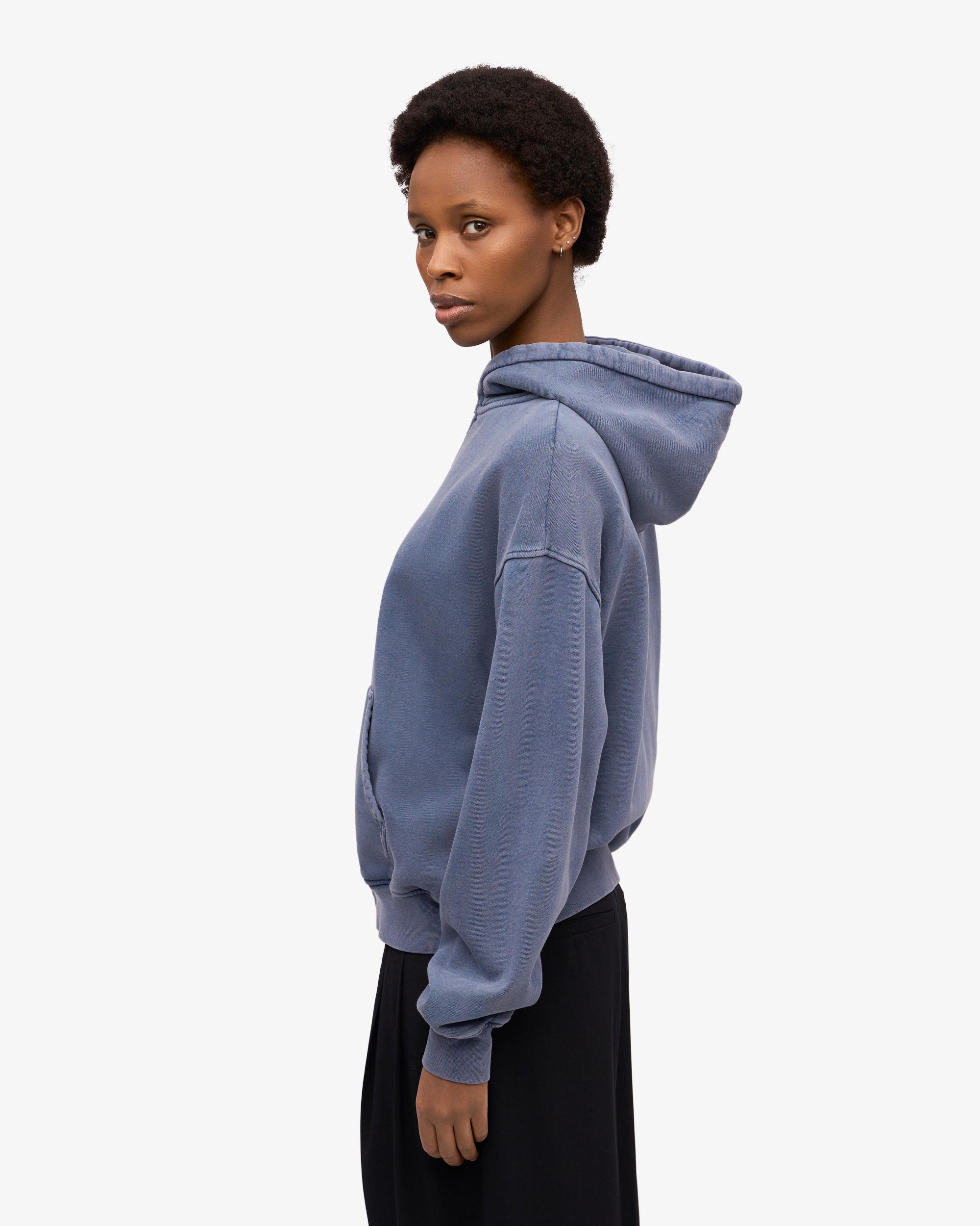 Organic Oversized Zip Hood - Neptune Blue Product Image
