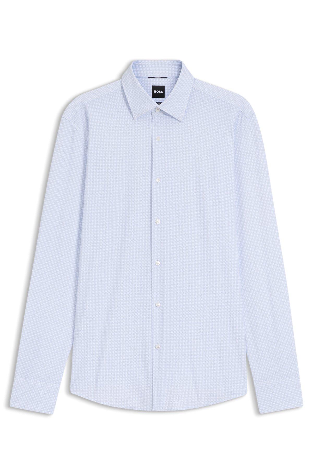 Printed slim-fit shirt in performance-stretch jersey Product Image
