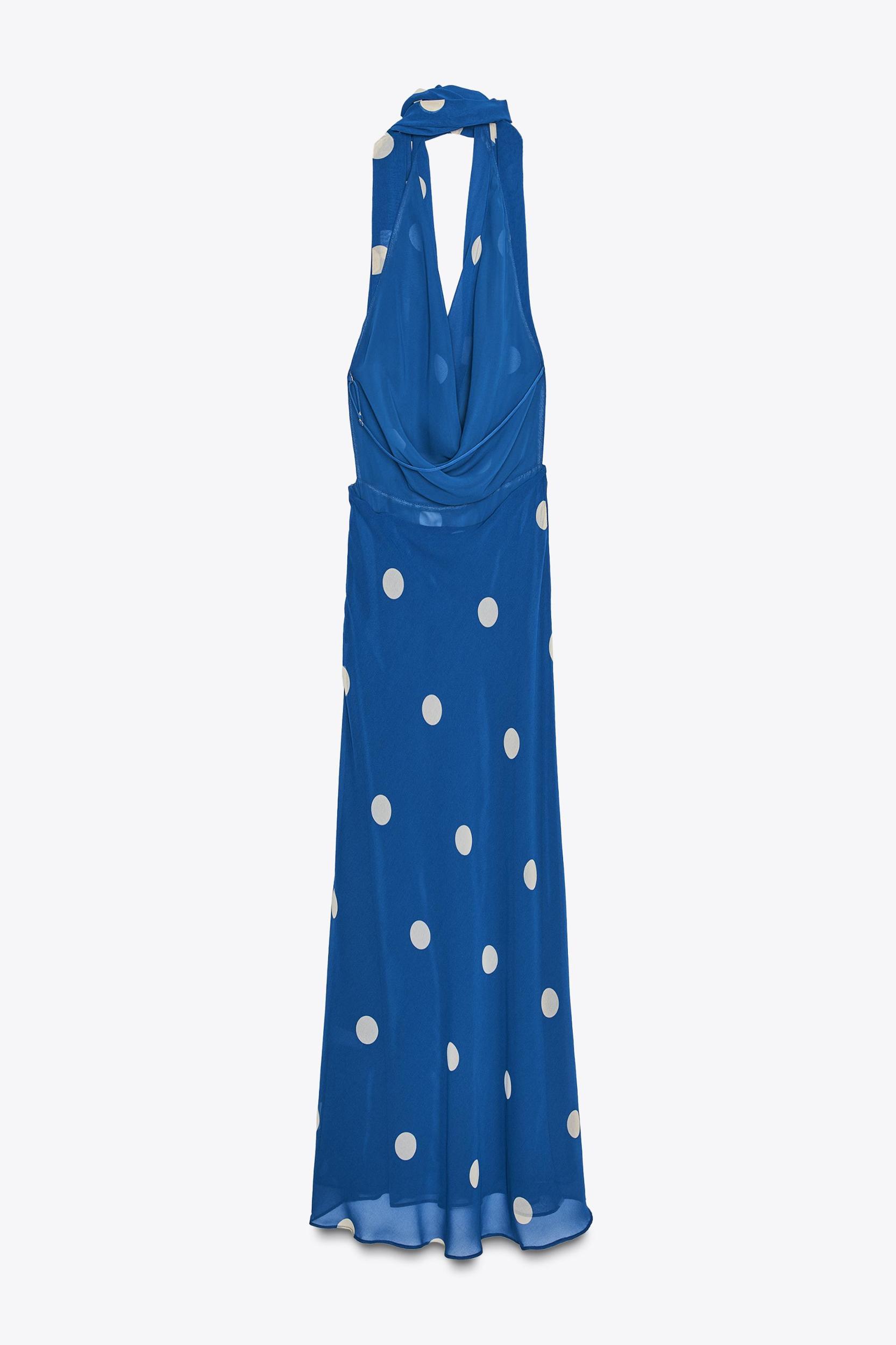 PRINTED POLKA DOT MIDI DRESS Product Image