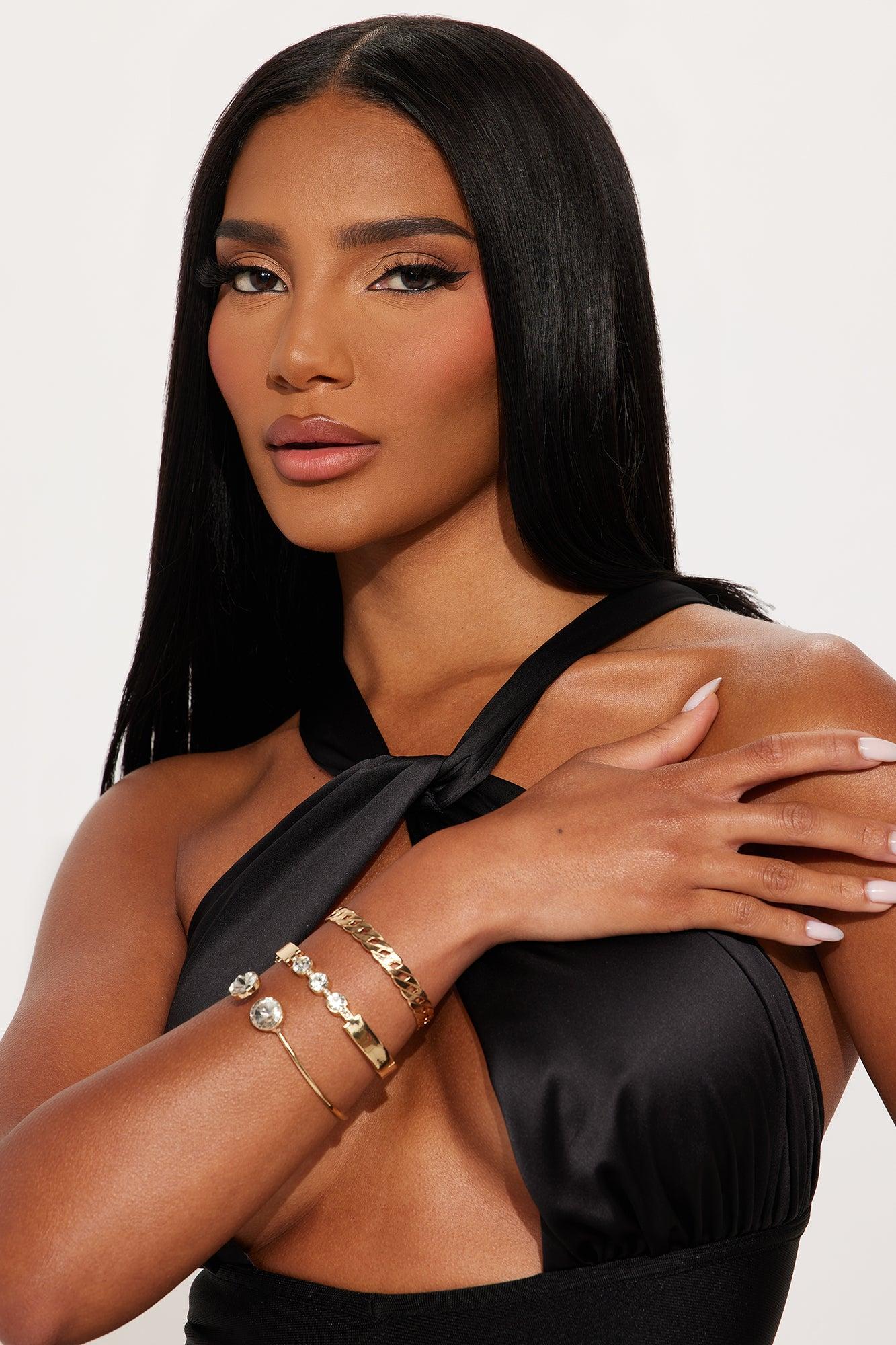 Belladonna Chainlink Jeweled 3 Piece Bracelet Set - Gold Female Product Image