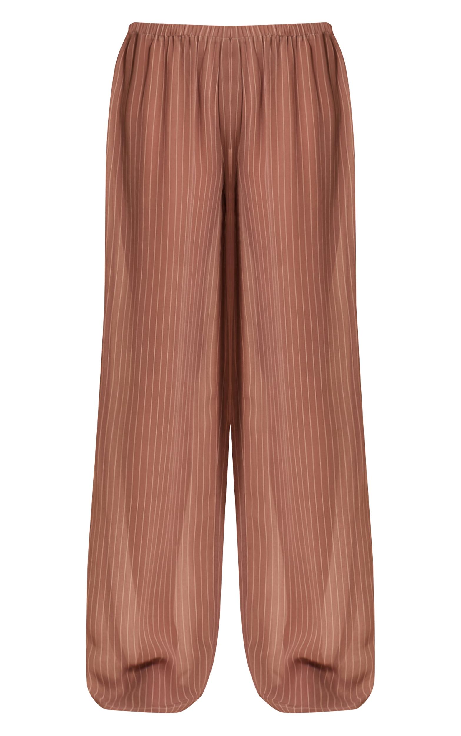 Stone Pinstripe Chiffon Beach Pants Product Image