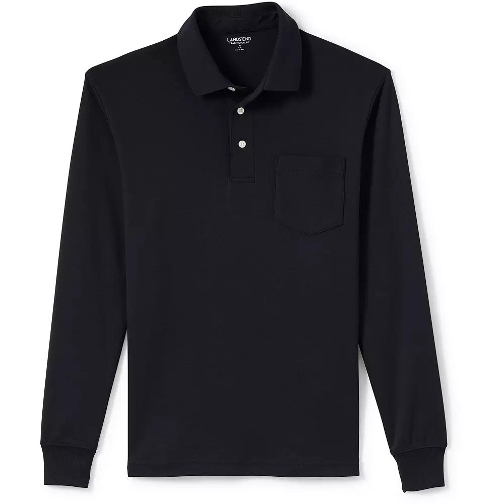 Men's Lands' End Classic-Fit Super Soft Supima Pocket Polo,  Product Image