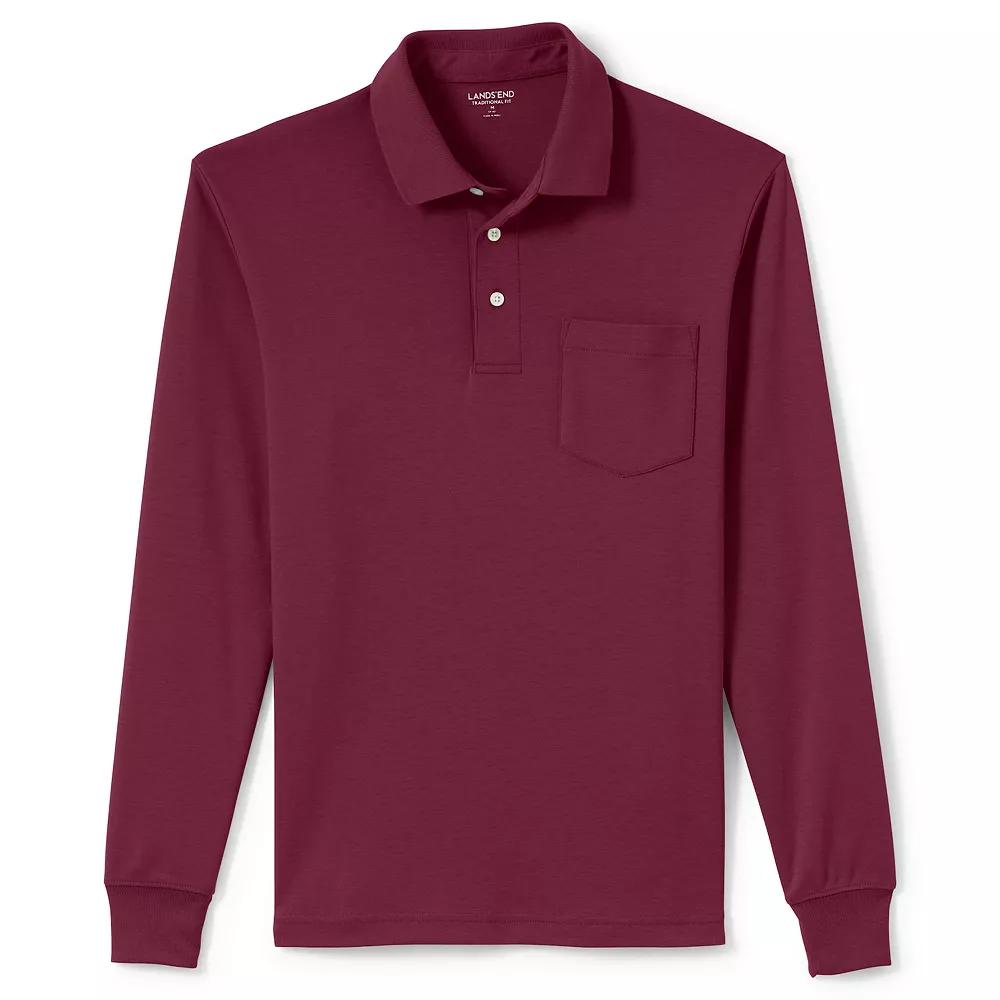 Men's Lands' End Classic-Fit Super Soft Supima Pocket Polo,  Product Image