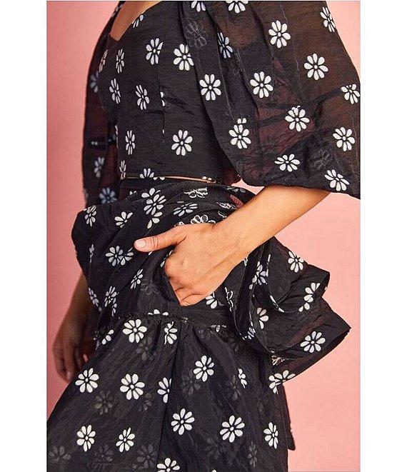 Buru Teagan Tiered Floral Coordinating Midi Skirt Product Image