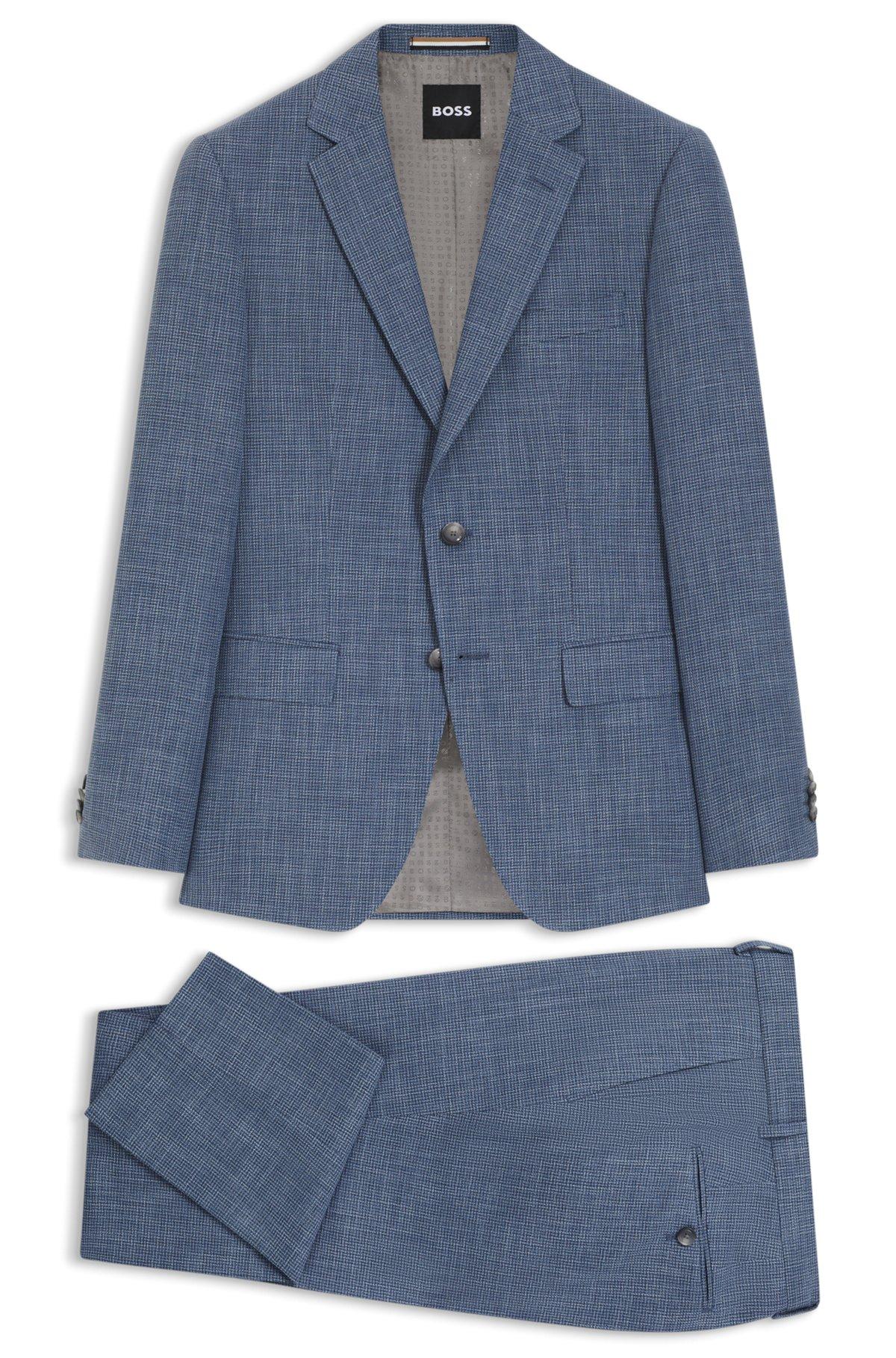 Two-piece slim-fit suit in cotton and virgin wool Product Image