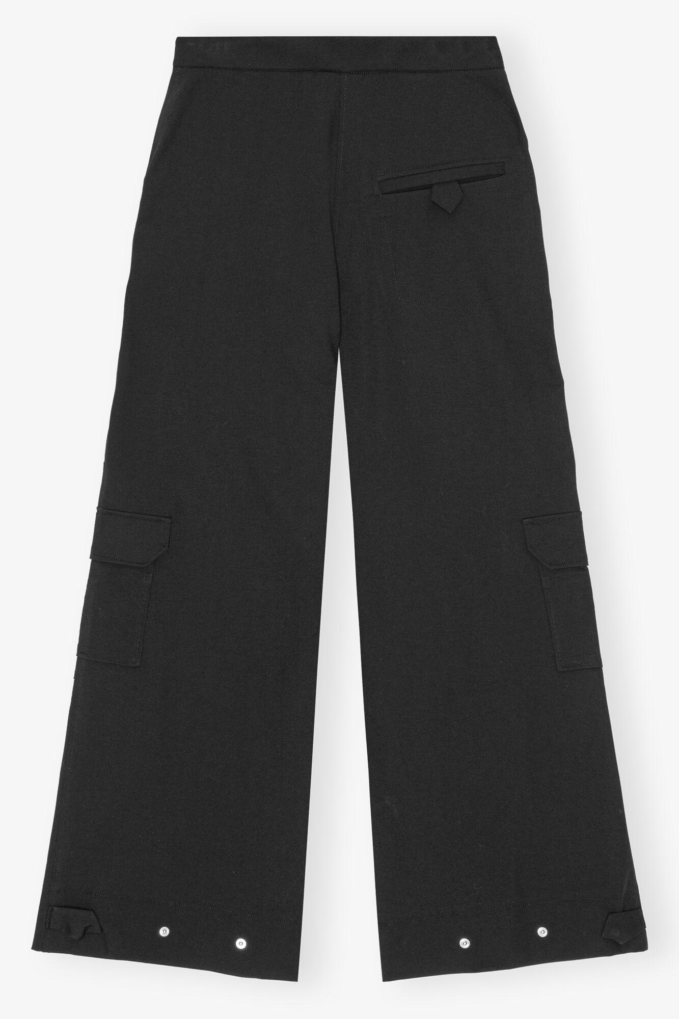Black Twill Suiting Cargo Pants Product Image