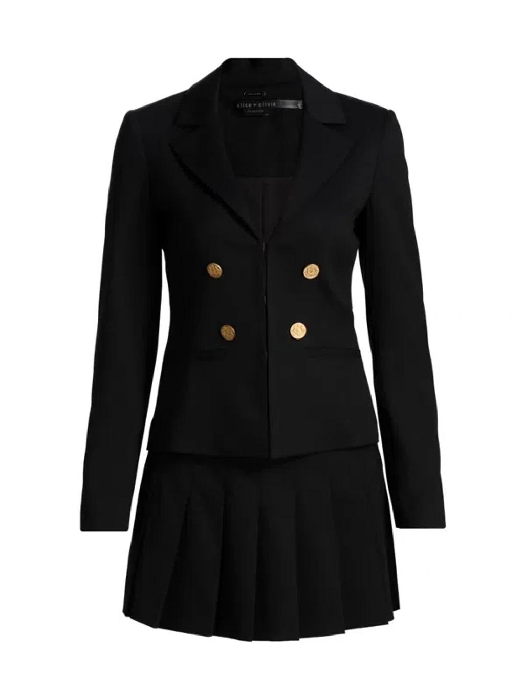 ALICE AND OLIVIA Blazer Pleated Mini Dress In Black Product Image