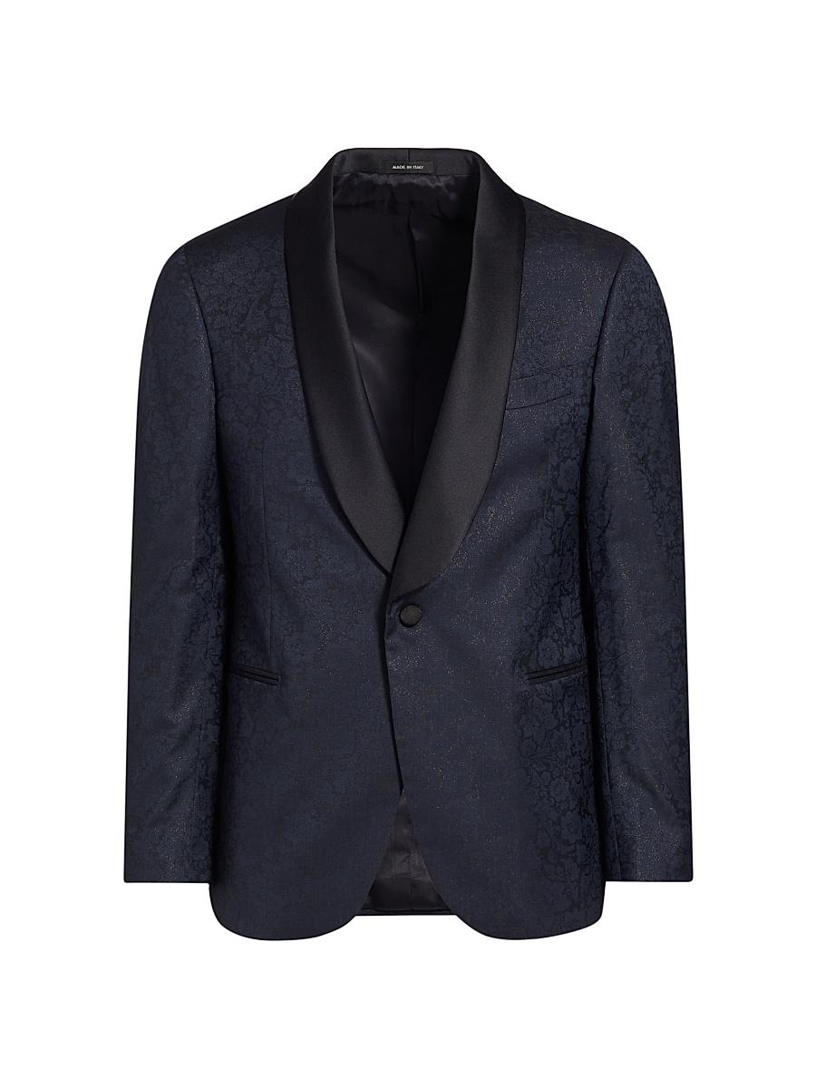 Mens COLLECTION Sparkle Floral Wool-Blend One-Button Suit Jacket Product Image