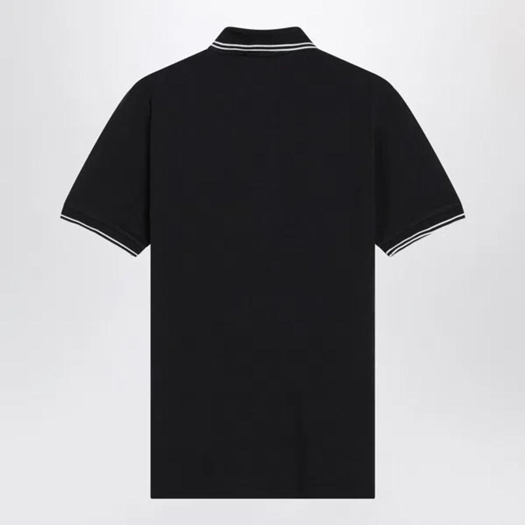 STONE ISLAND Mens Black Brand-patch Regular-fit Stretch-cotton Polo Shirt Xl Product Image