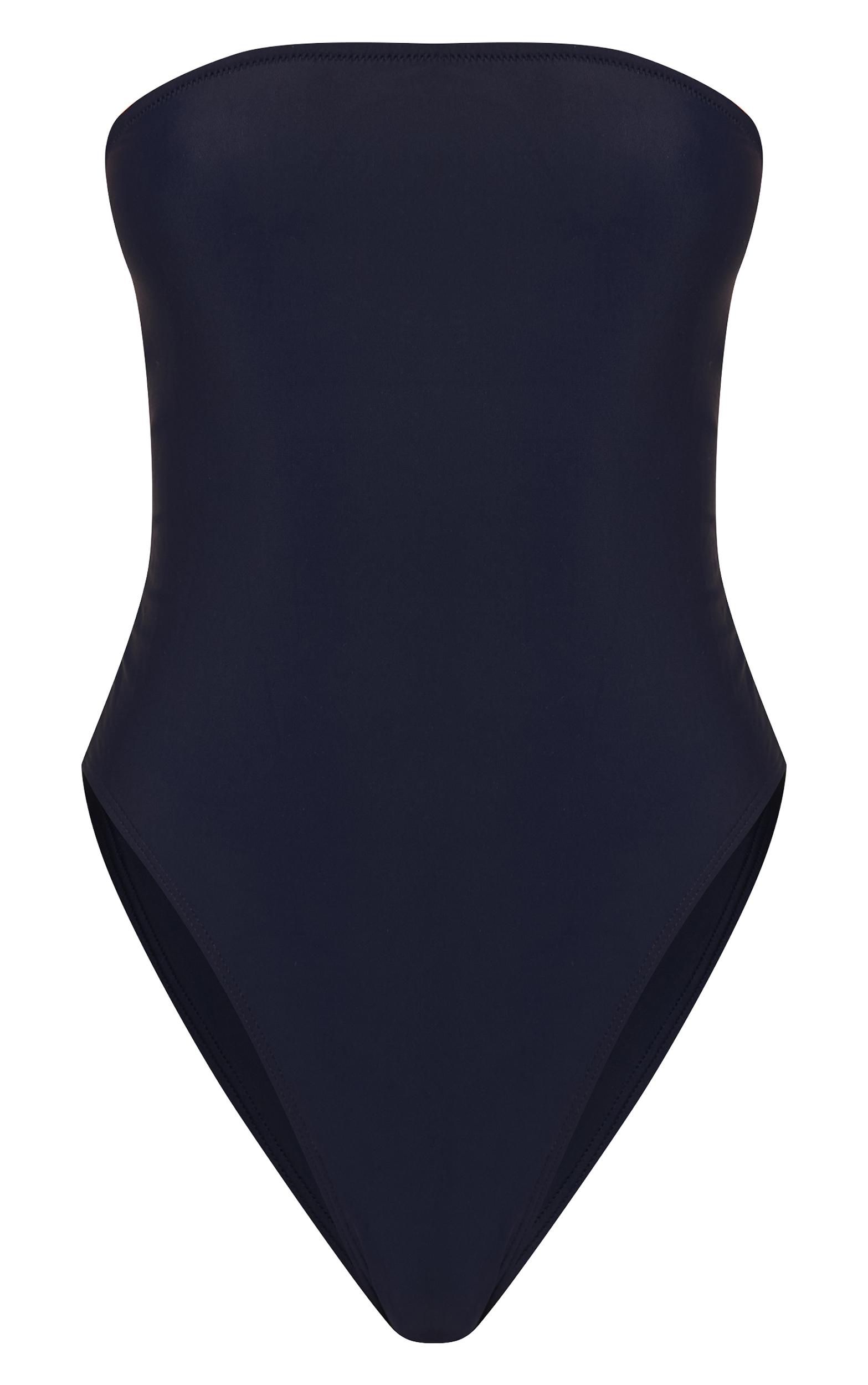 Navy Strapless Swimsuit Product Image