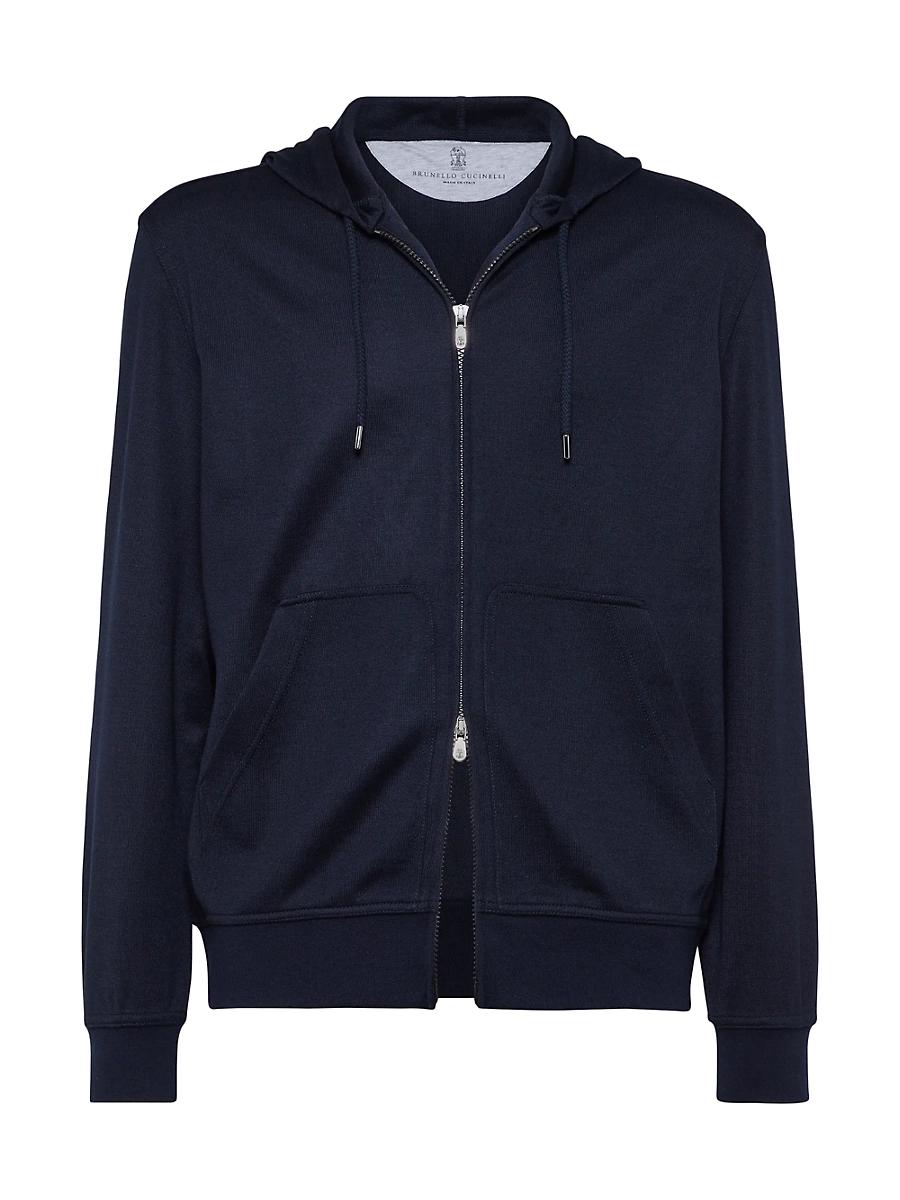 Mens Cashmere and Silk French Terry Hooded Sweatshirt Product Image