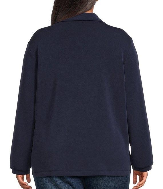 Skies Are Blue Plus Size Brushed Modal Blend Long Sleeve Quarter Zip Top Product Image