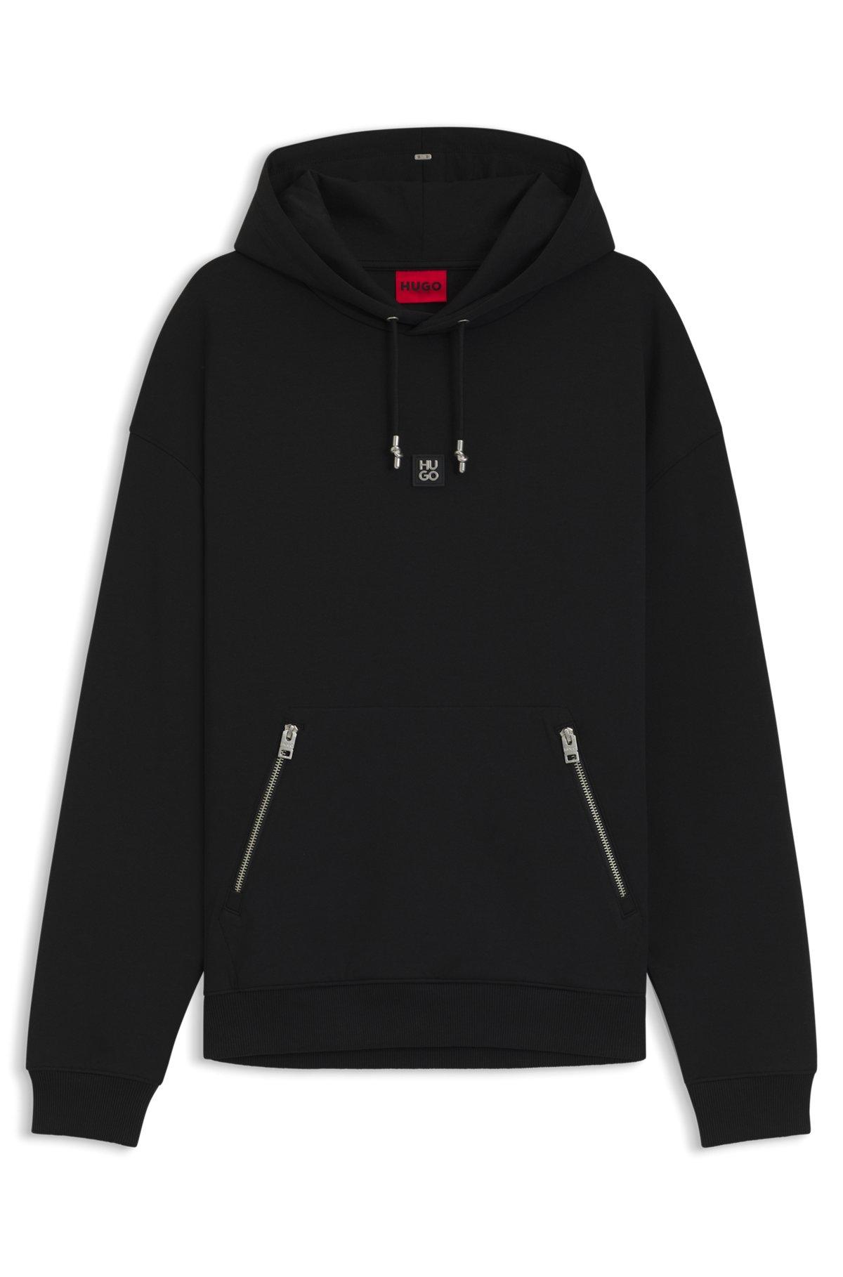 HUGO - Hoodie with stacked logo - Black Product Image