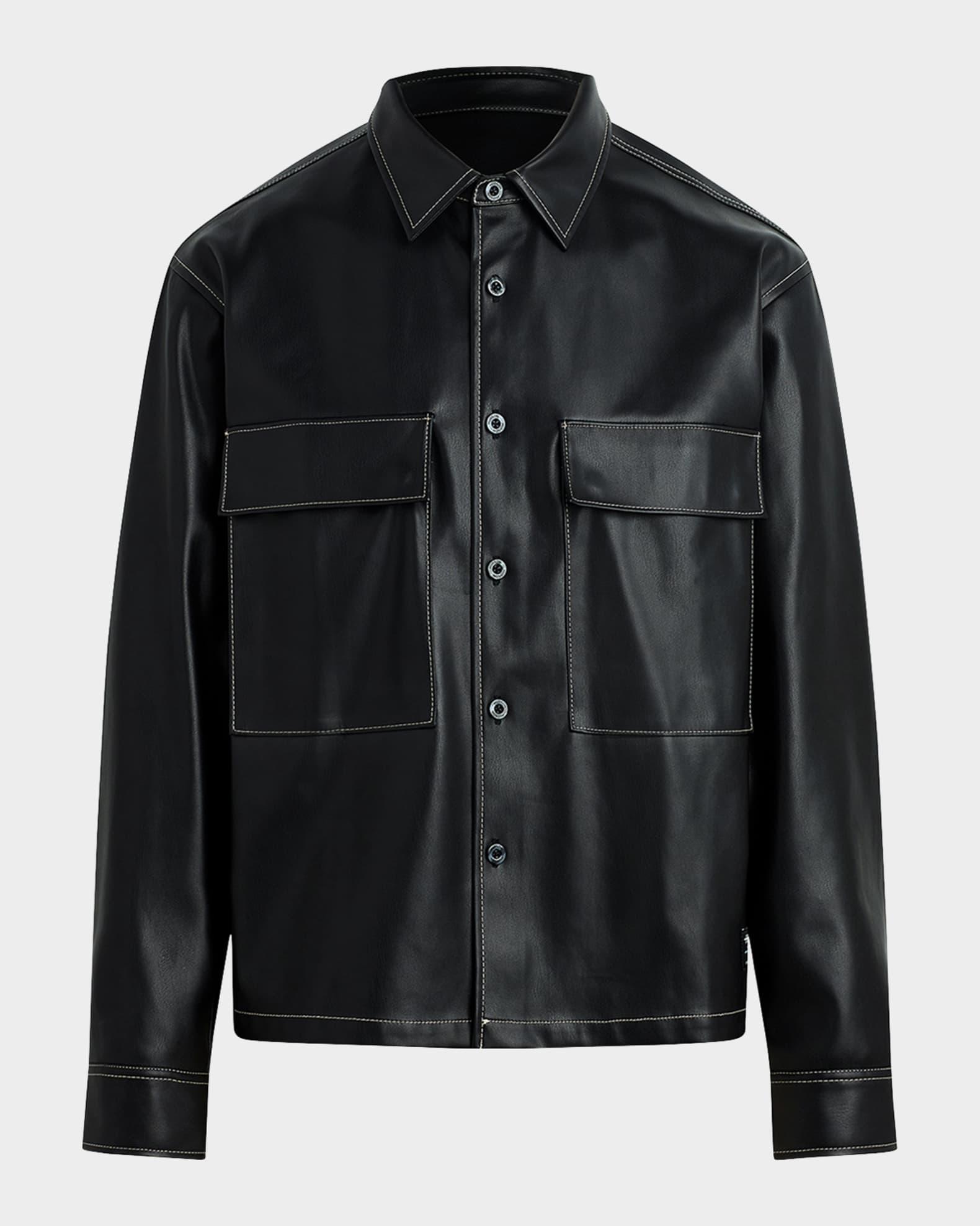 Mens Faux-Leather Overshirt Product Image