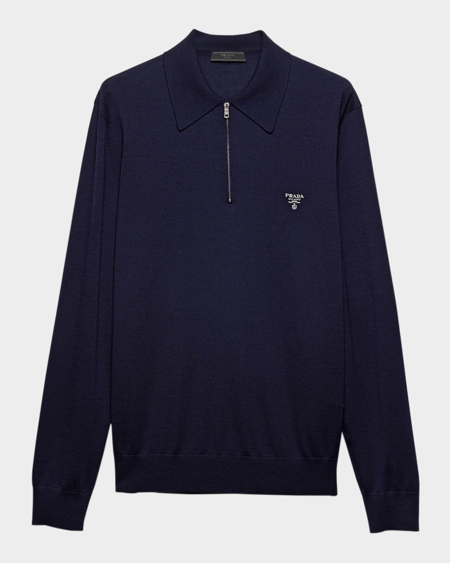 Men's Wool Quarter-Zip Polo Sweater Product Image