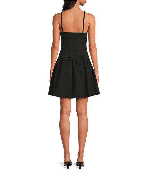 Skies Are Blue Square Neck Sleeveless Tiered Drop Waist Mini Dress Product Image