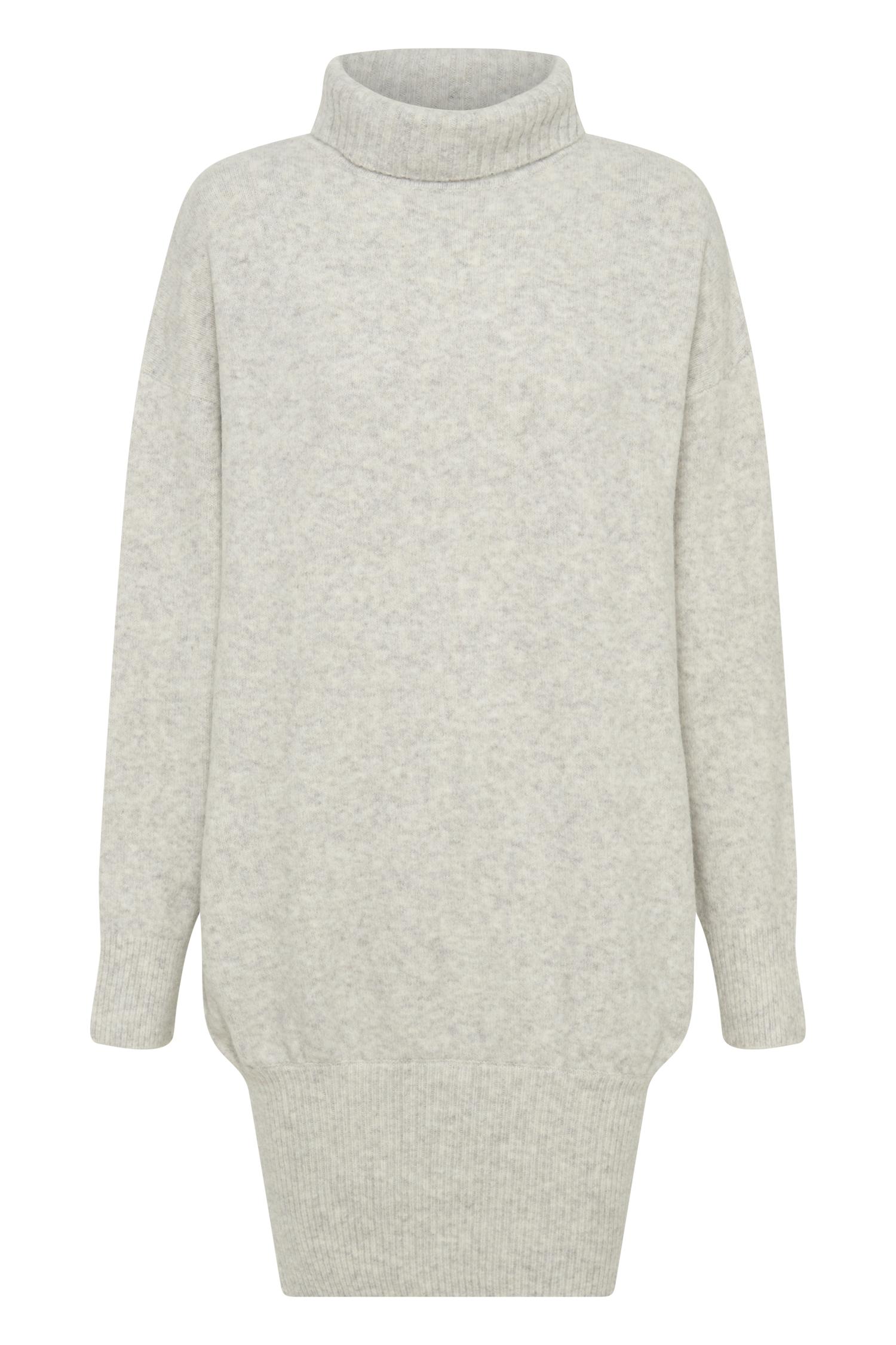 Celeste Long Sleeve Knit Mini Dress - Grey Marle Product Image